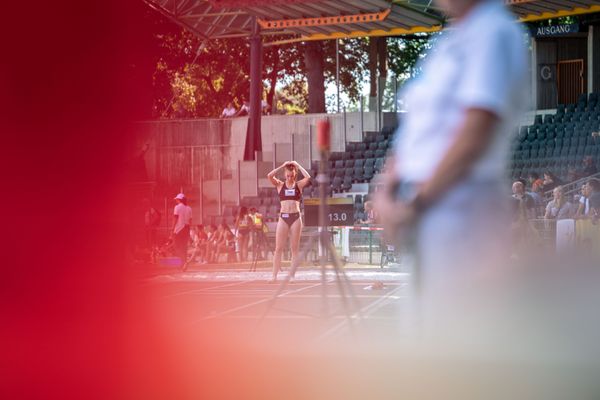 Kira Wittmann (LG Goettingen) im Dreisprung am 02.07.2022 waehrend den NLV+BLV Leichtathletik-Landesmeisterschaften im Jahnstadion in Goettingen (Tag 1)